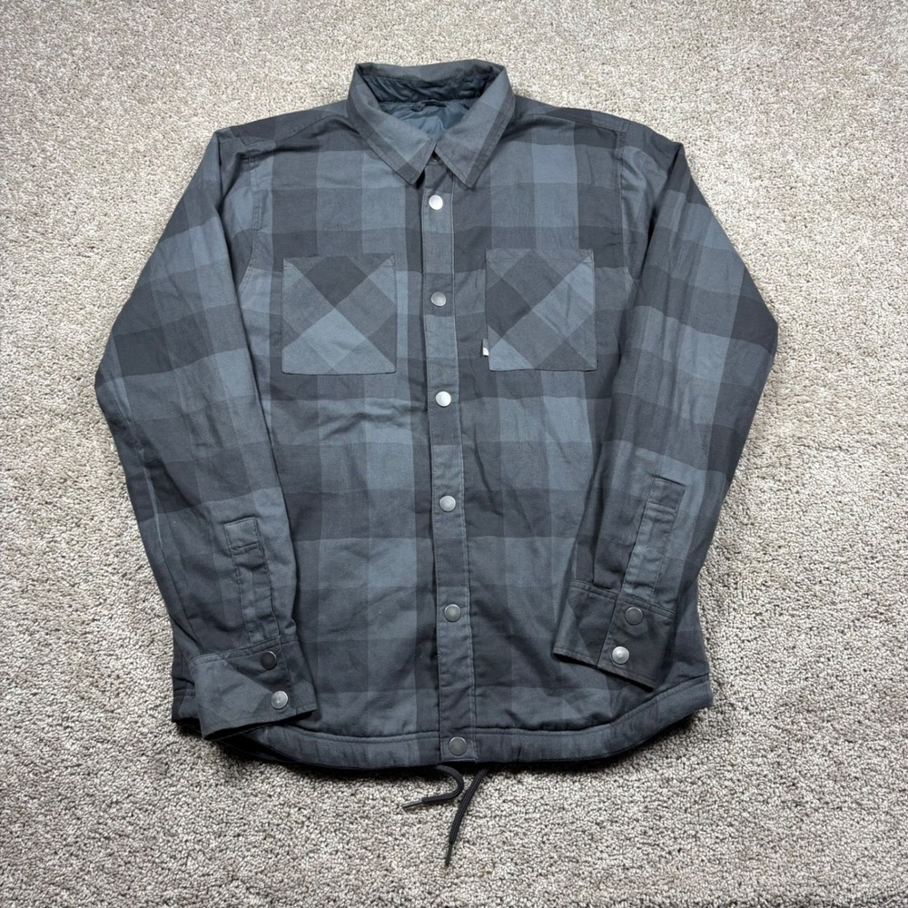 The North Face Mens Fort Point Insulated Flannel Reversible Jacket Grey Medium